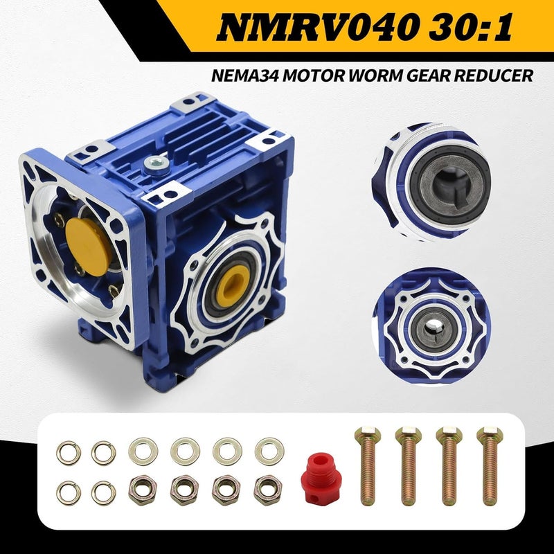 Jecoupoon NMRV040 Worm Gear Reducer Ratio 30:1 Connection Matching Standard Nema34 Stepper Motor servo Motor - Image 2